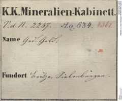 Etiketten zu Gold Gediegen (NHMW-MIN-Aq634)